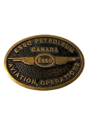 ESSO Canada Aviation Operations Brass Belt Buckle 101 grams